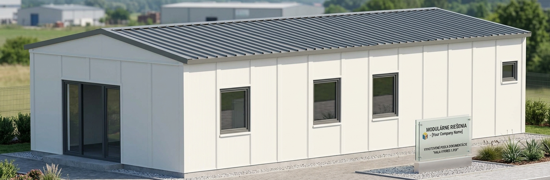 3D Vizualizácia - Rozoberateľná oceľová hala Martina